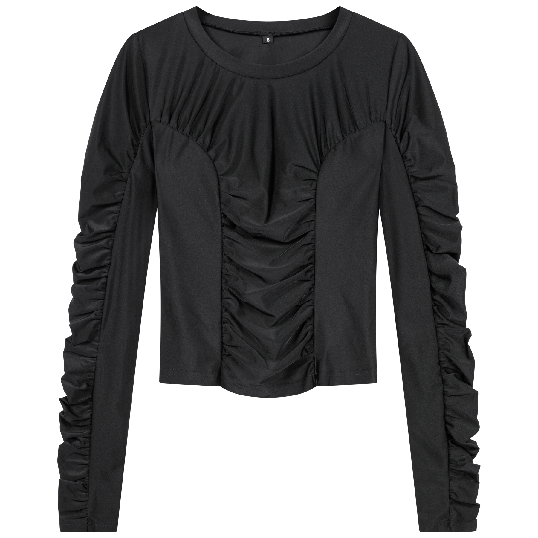 RUFFLED LONGSLEEVE BLACK