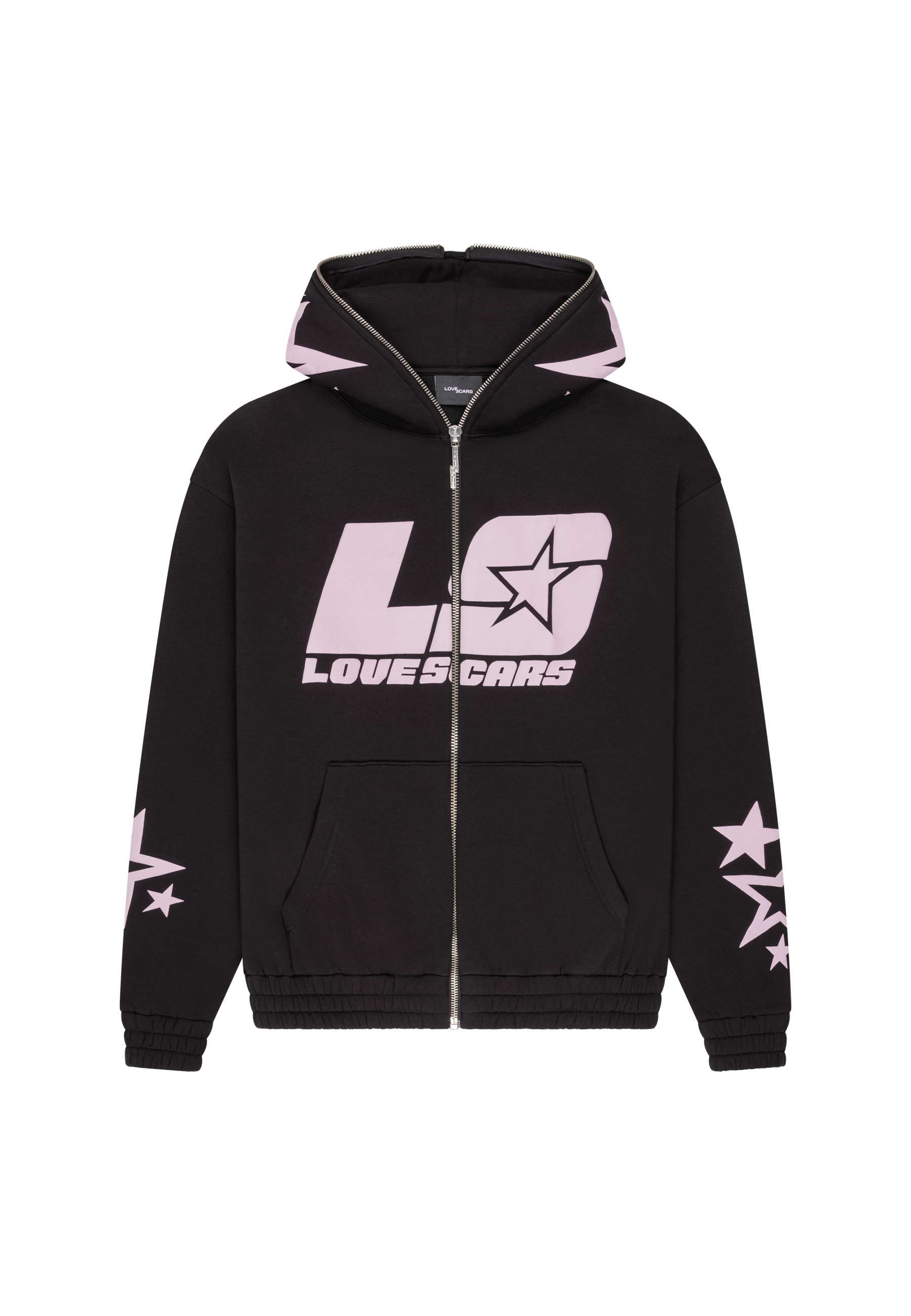 STAR FULL-ZIP HOODIE BLACK