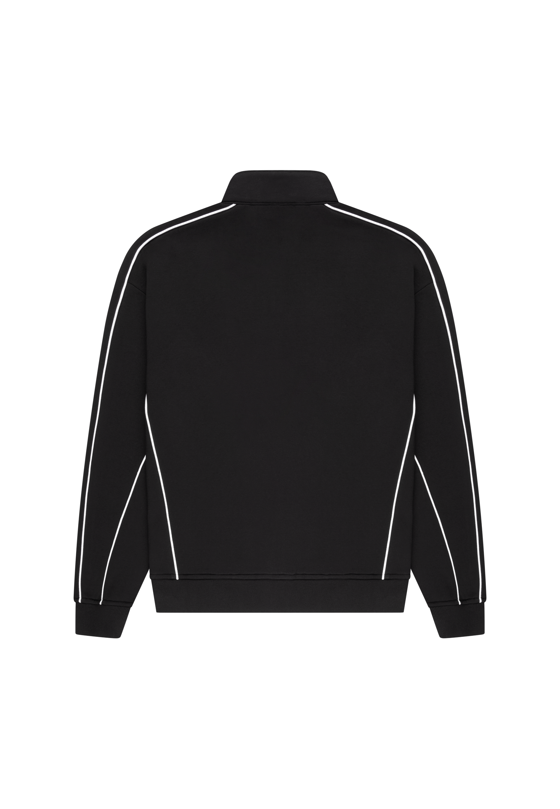 PIPING HALF-ZIP SWEATER BLACK