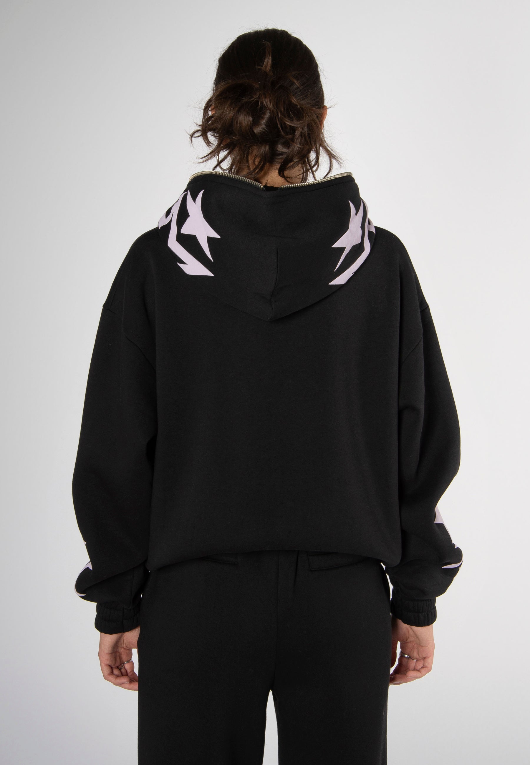 STAR FULL-ZIP HOODIE BLACK