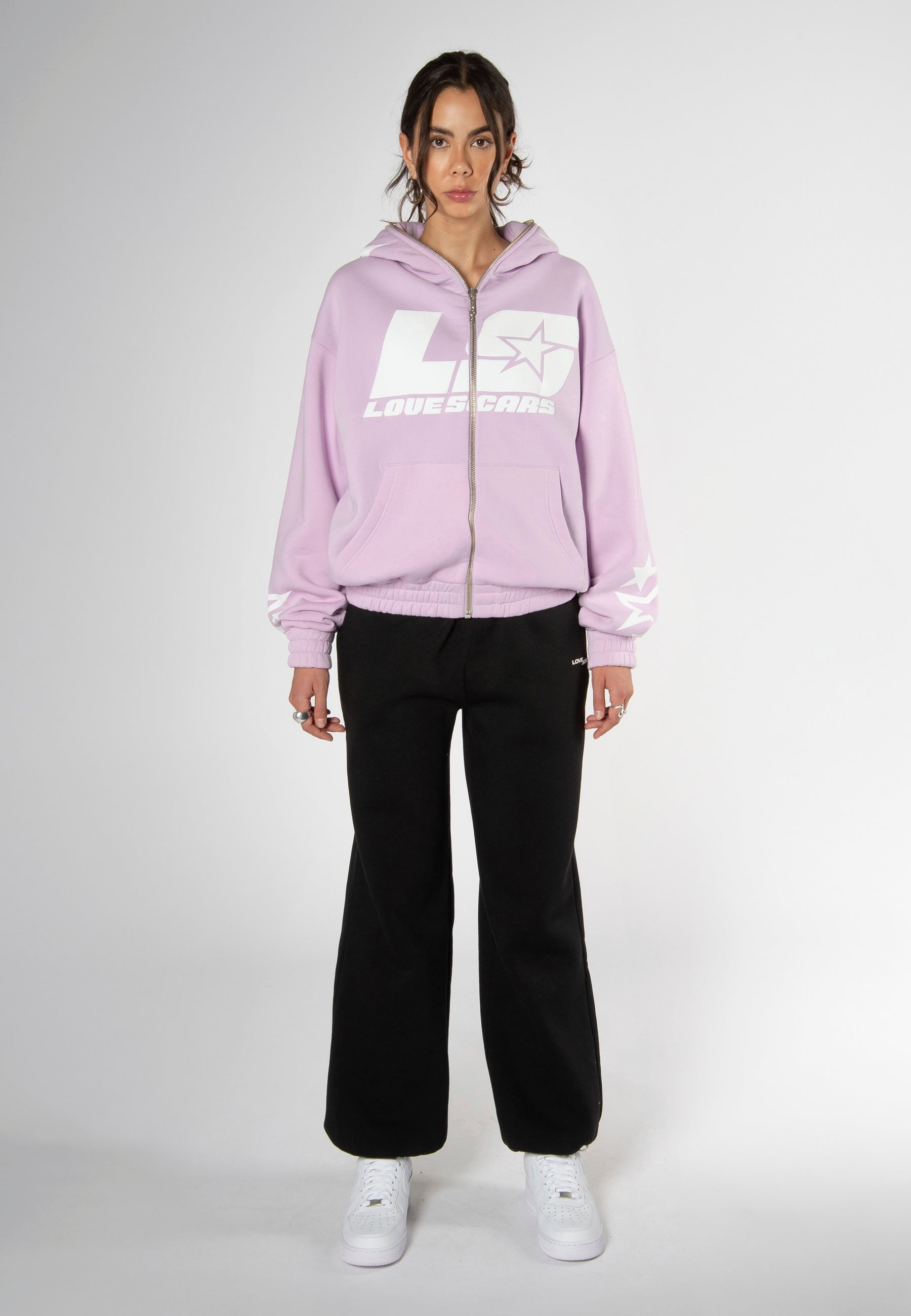 STAR FULL-ZIP HOODIE FADED LILAC