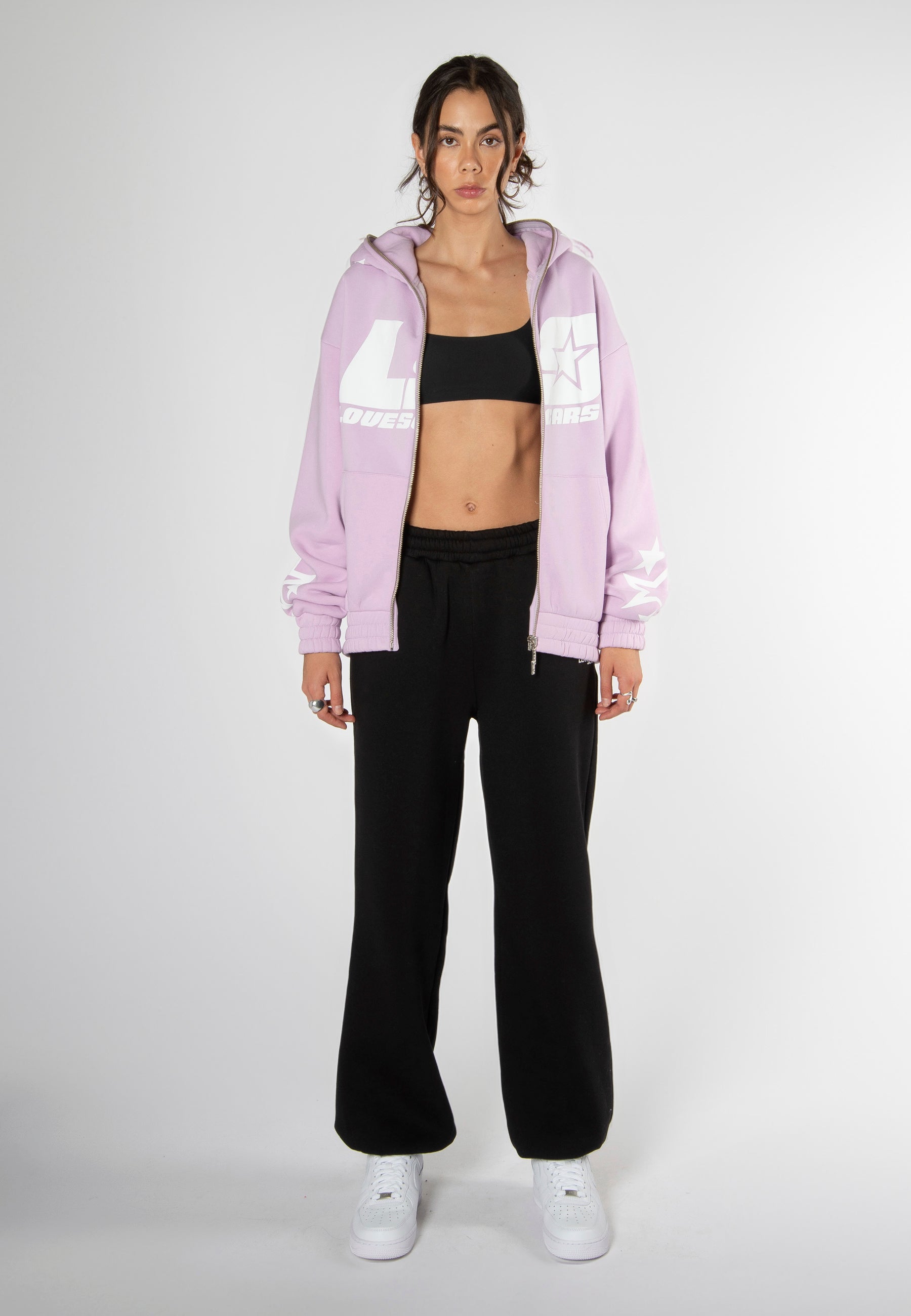 STAR FULL-ZIP HOODIE FADED LILAC