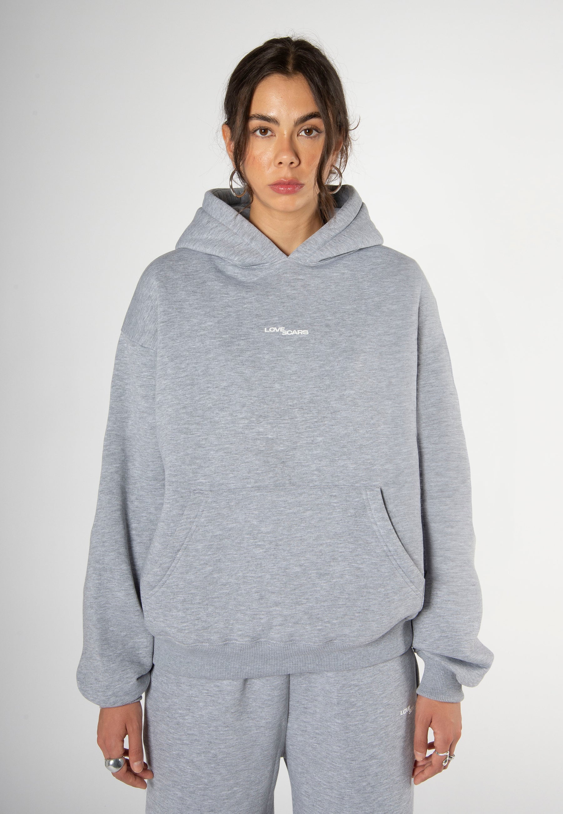 BASIC LOGO HOODIE GREY MELANGE