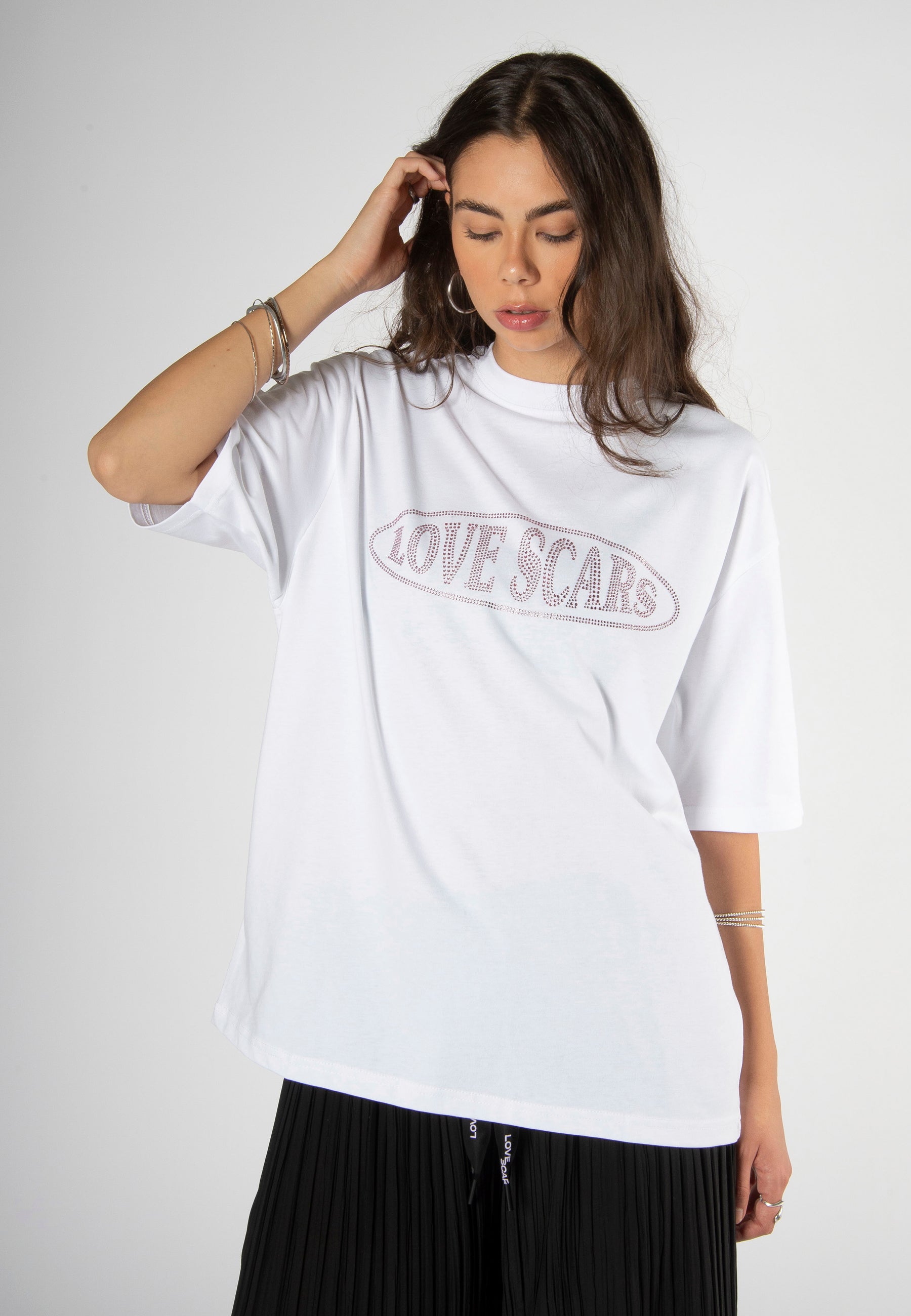 GLITTER LOGO TEE WHITE