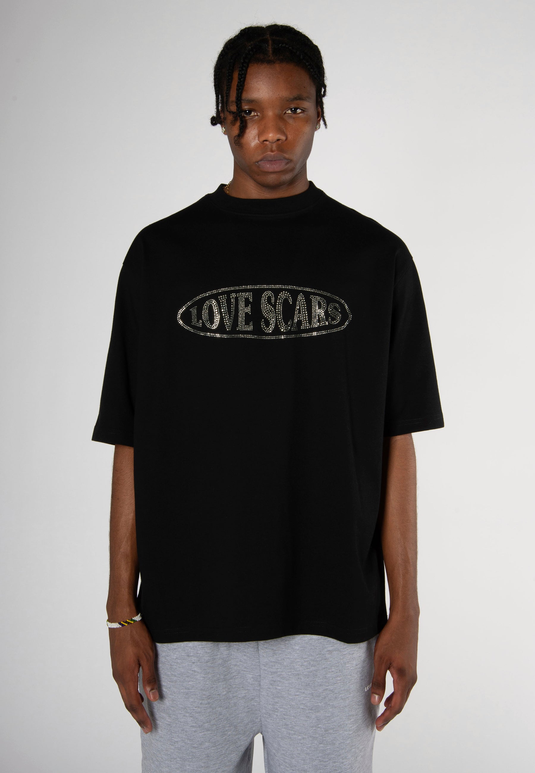 GLITTER LOGO TEE BLACK