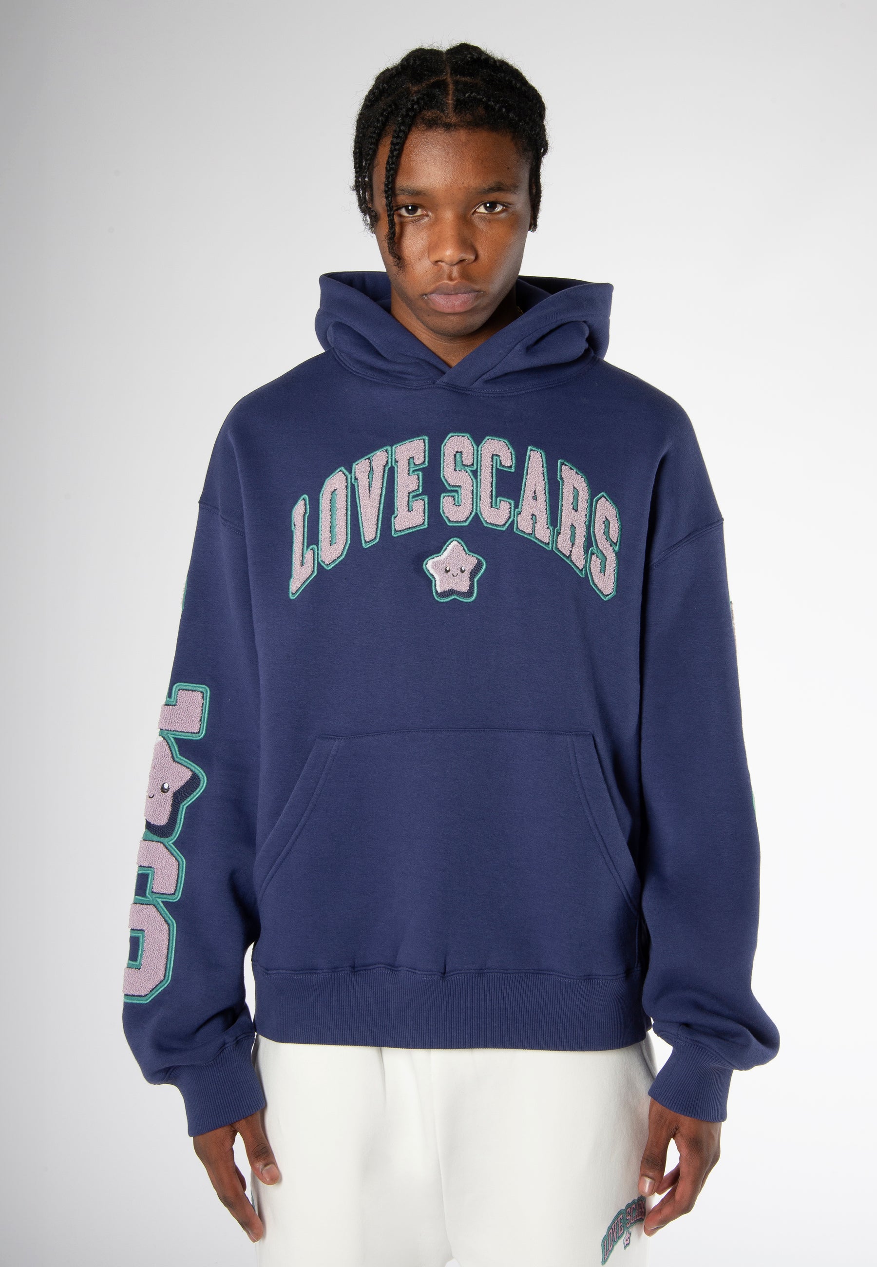 COLLEGE STAR HOODIE DARK PURPLE