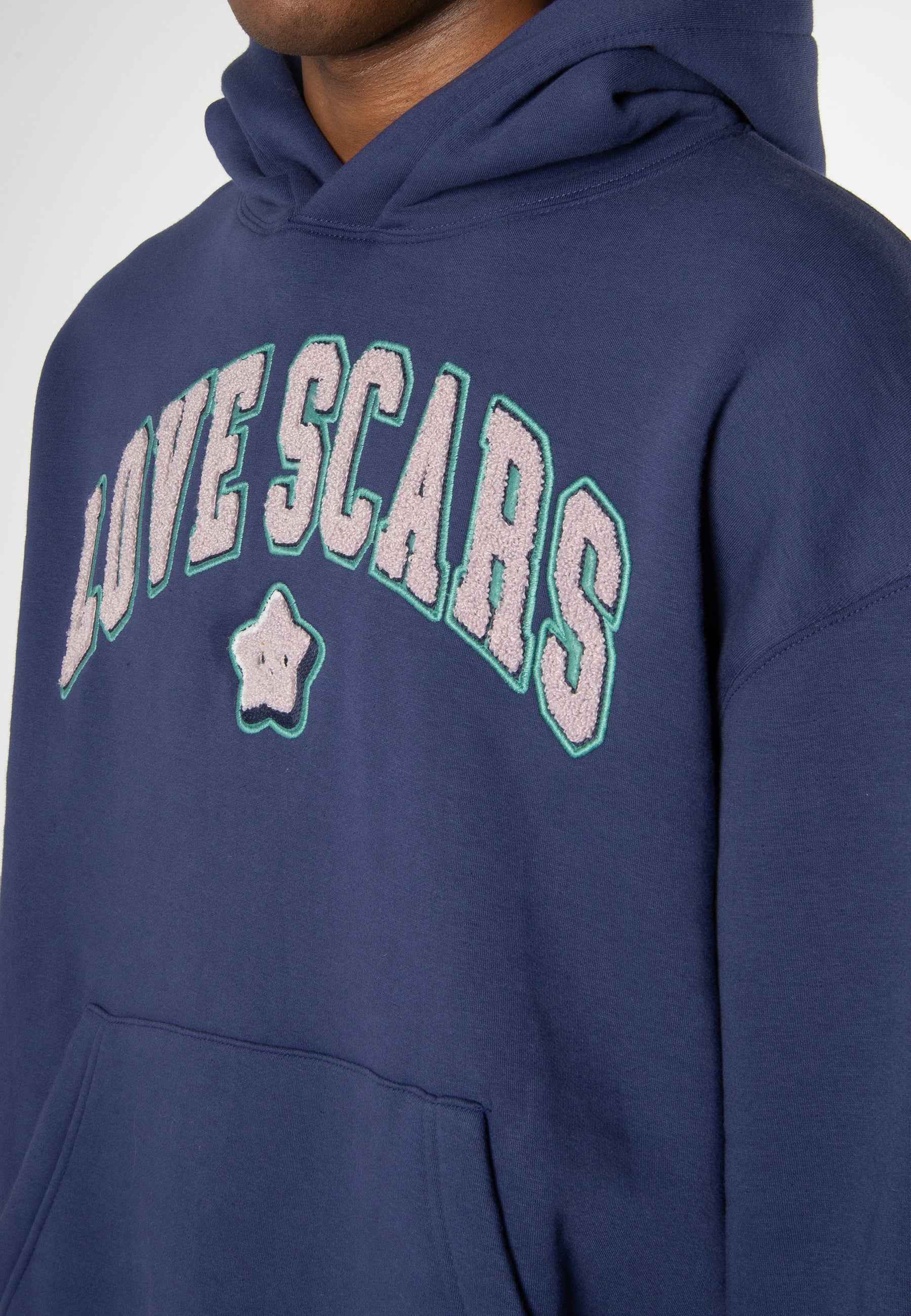 COLLEGE STAR HOODIE DARK PURPLE