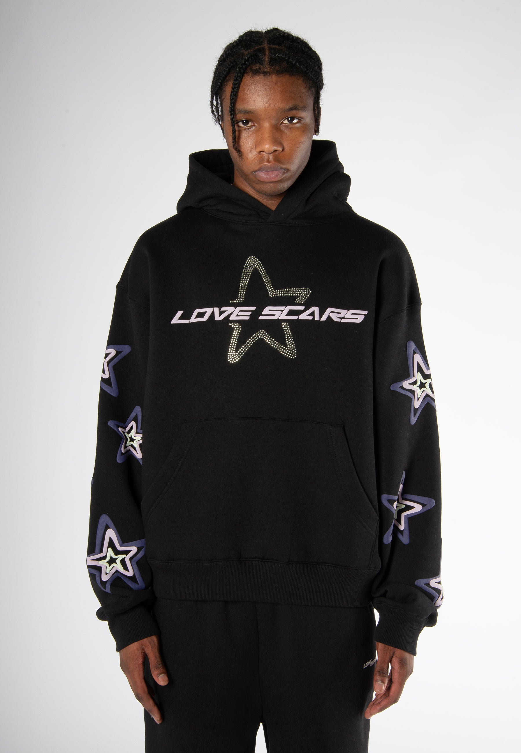 SKETCHED STAR HOODIE BLACK