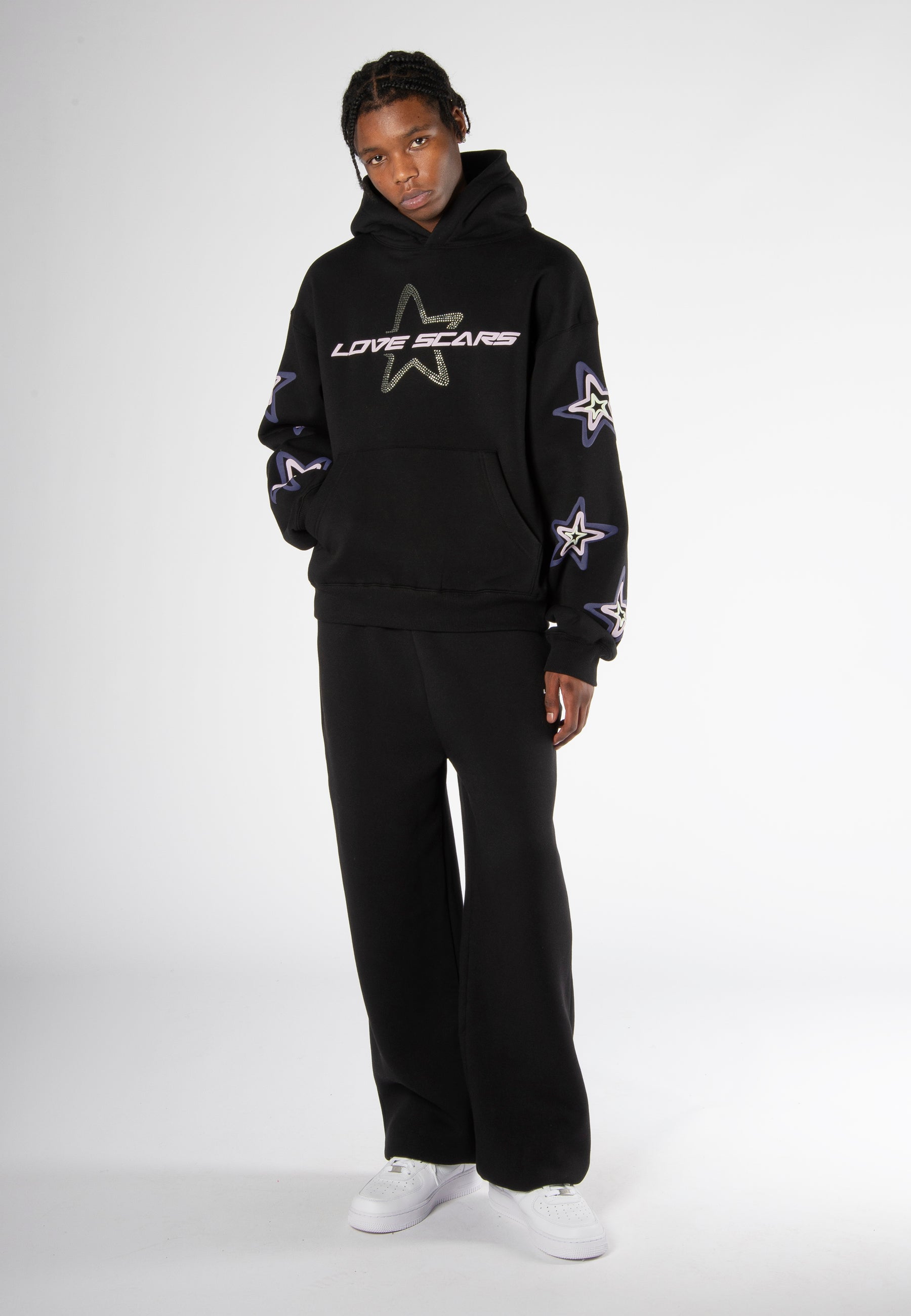 SKETCHED STAR HOODIE BLACK