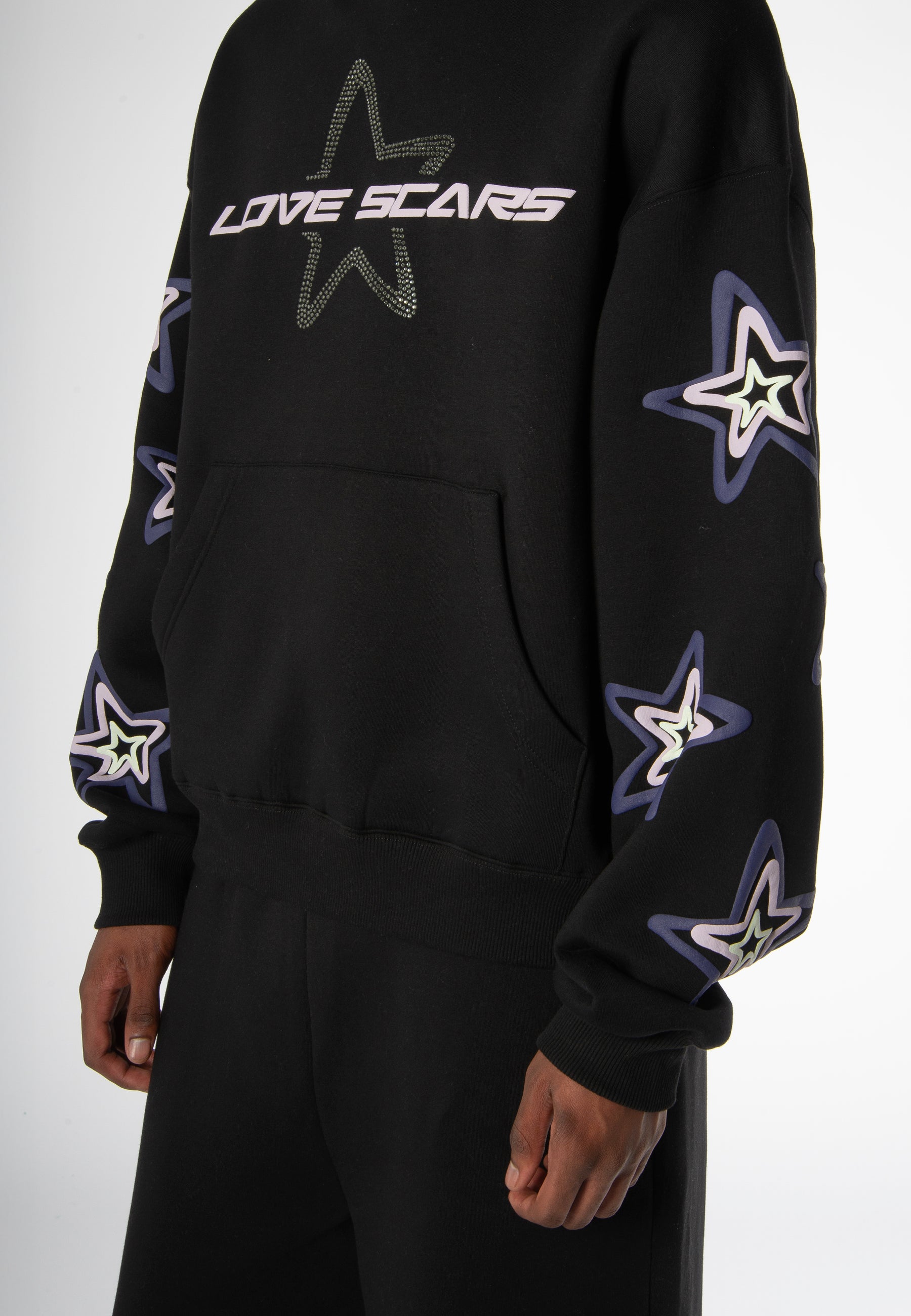 SKETCHED STAR HOODIE BLACK