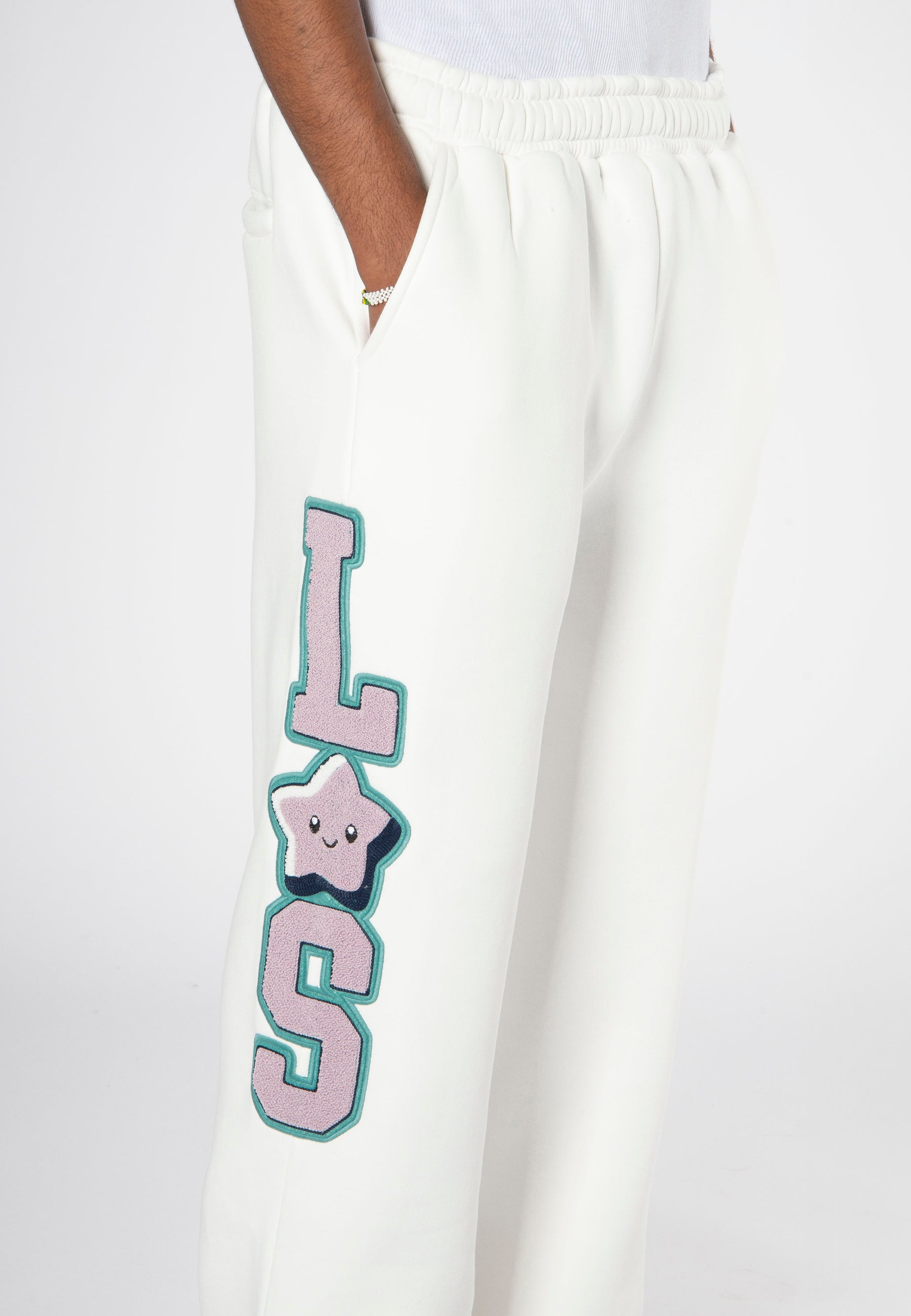 COLLEGE STAR SWEATPANTS OFFWHITE