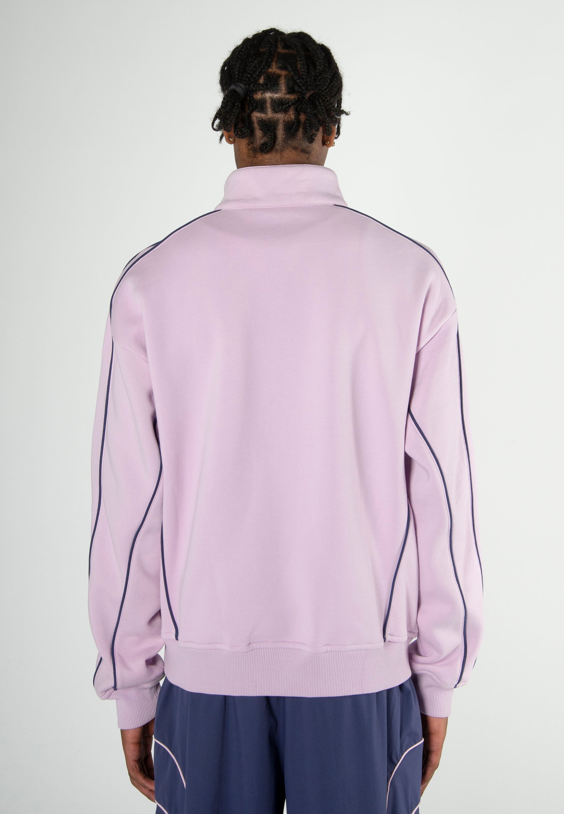 PIPING HALF-ZIP SWEATER FADED LILAC