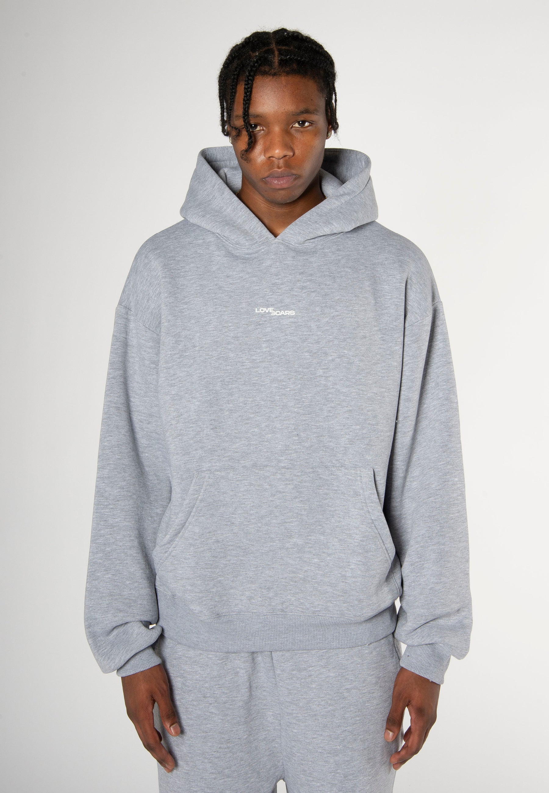 BASIC LOGO HOODIE GREY MELANGE