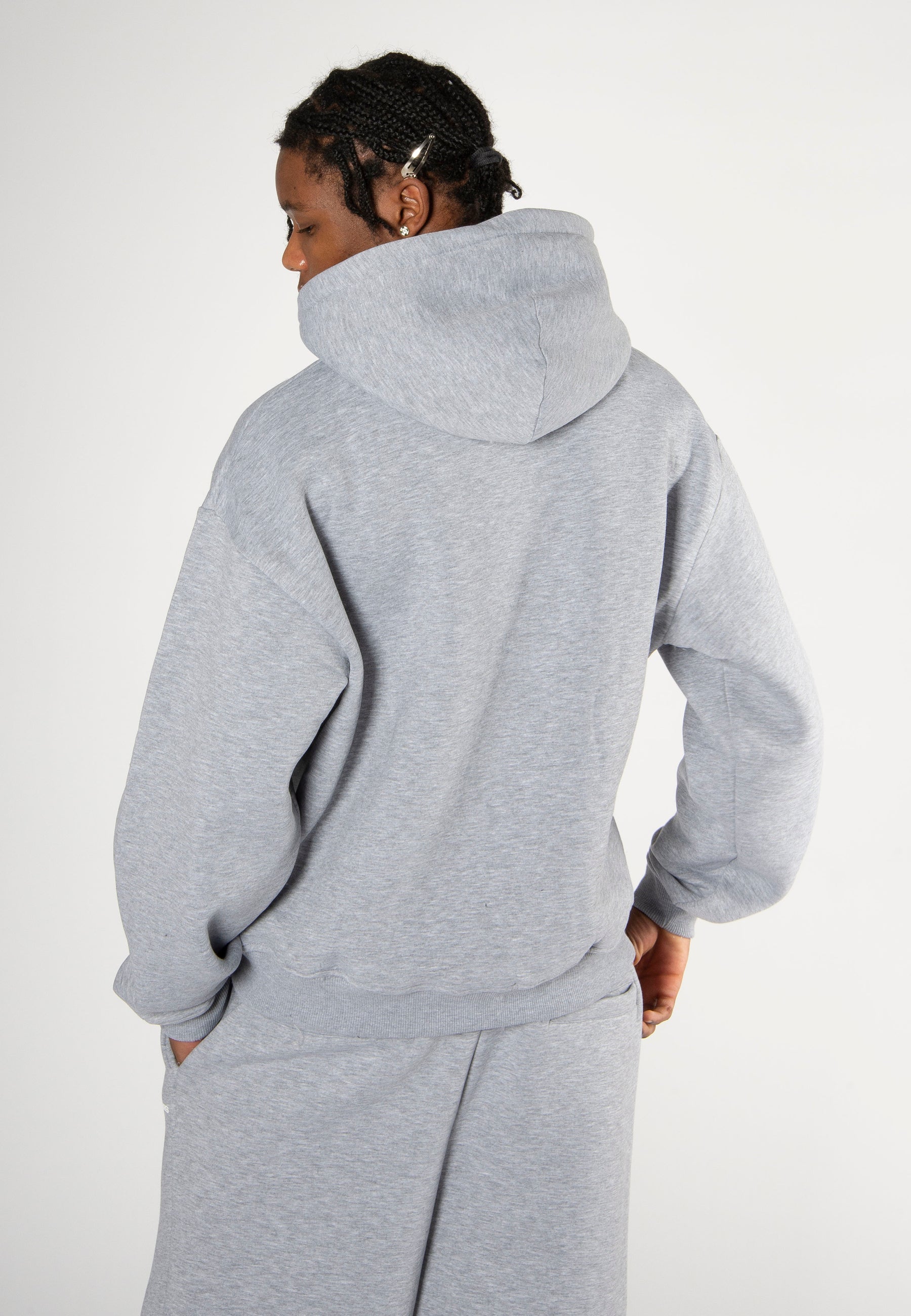 BASIC LOGO HOODIE GREY MELANGE