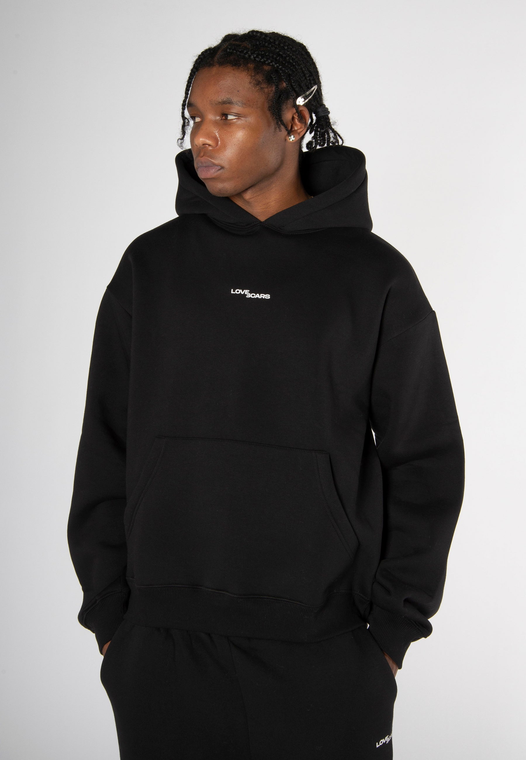 Black logo hoodie online