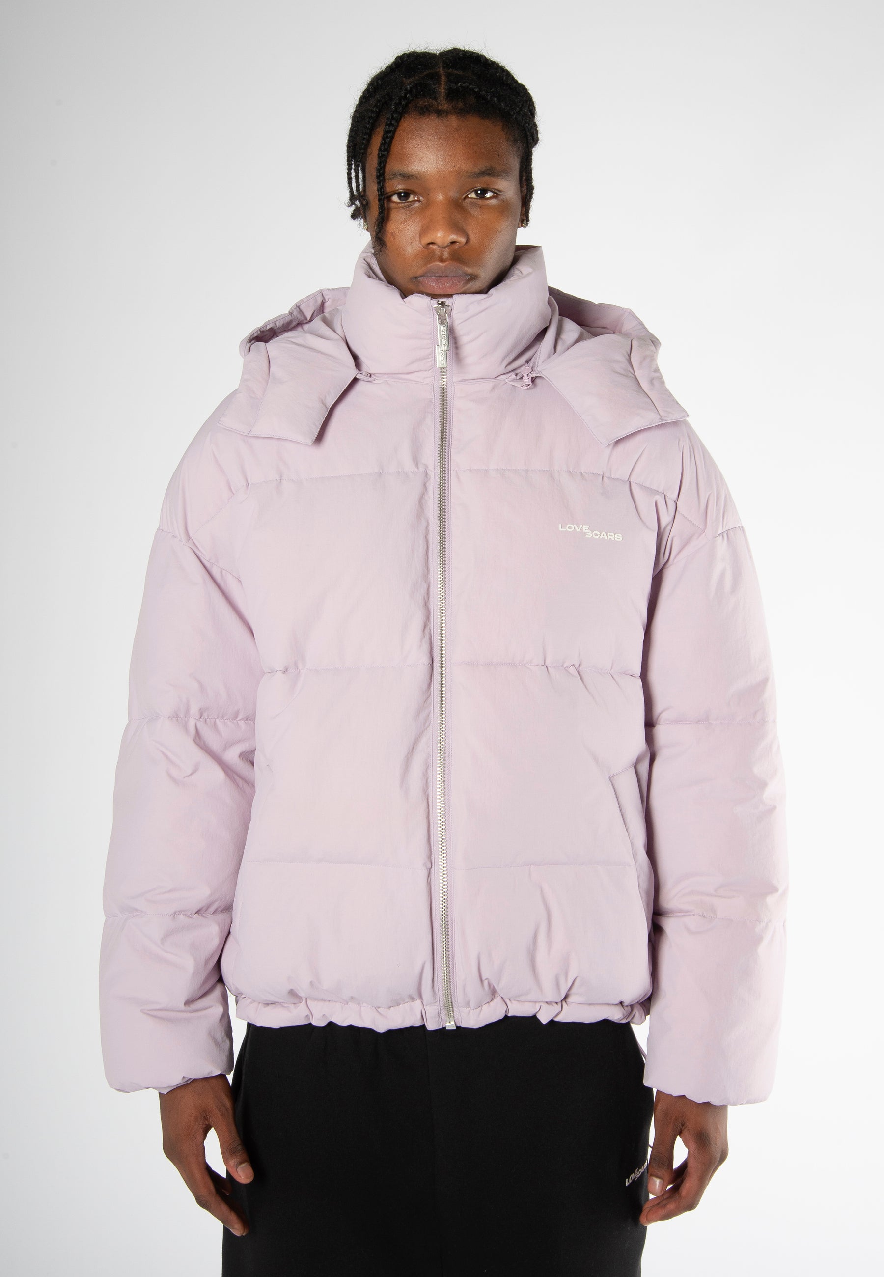 LOGO PUFFER JACKET FADED LILAC