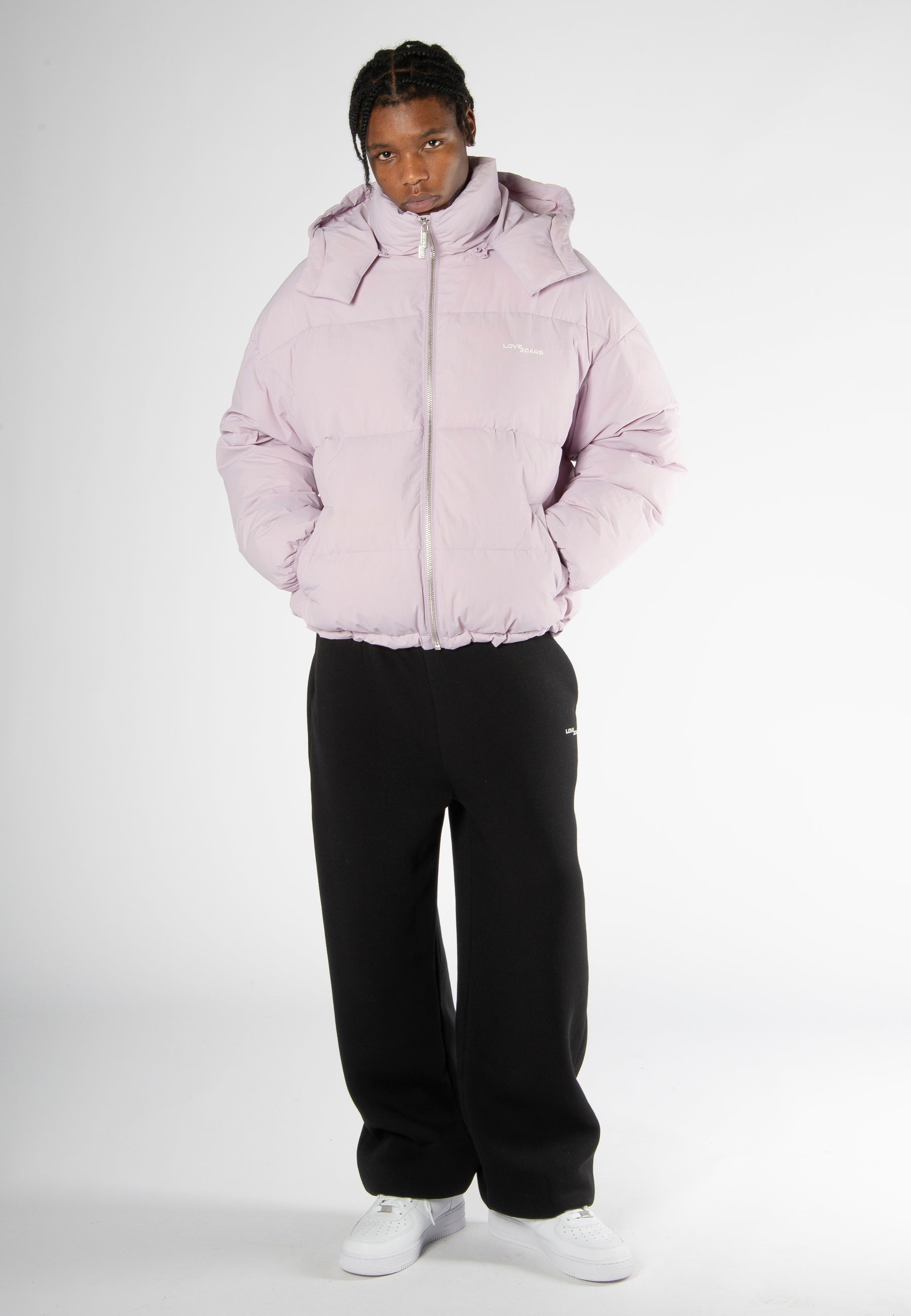 LOGO PUFFER JACKET FADED LILAC