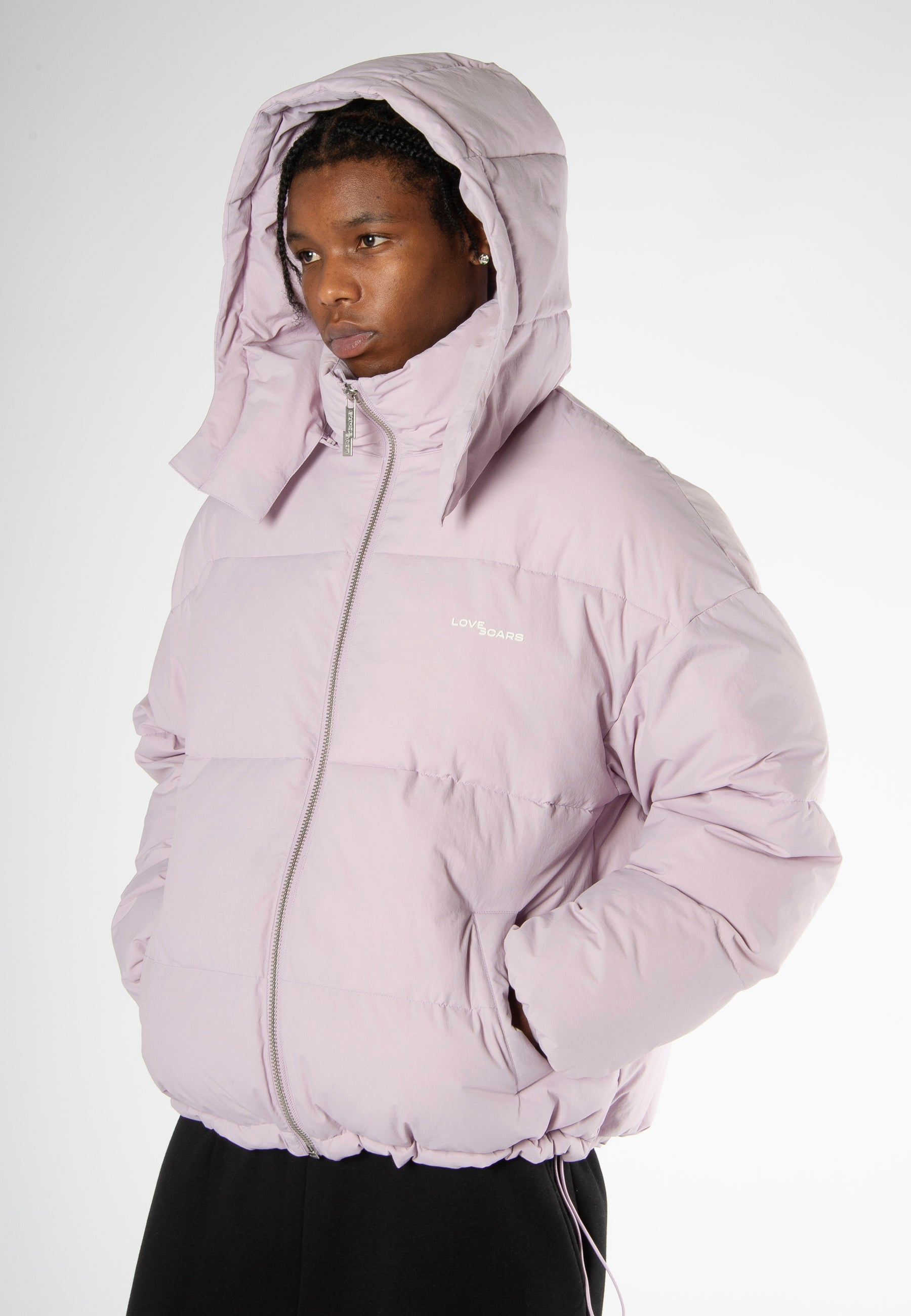 LOGO PUFFER JACKET FADED LILAC