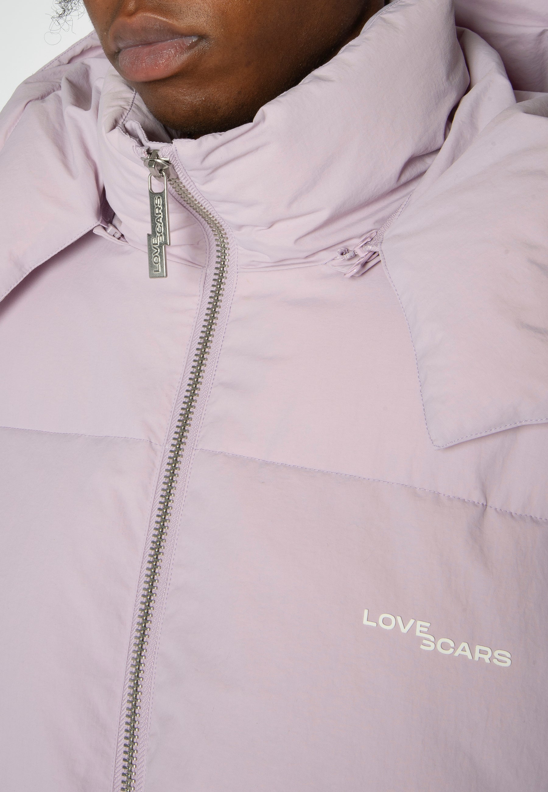 LOGO PUFFER JACKET FADED LILAC