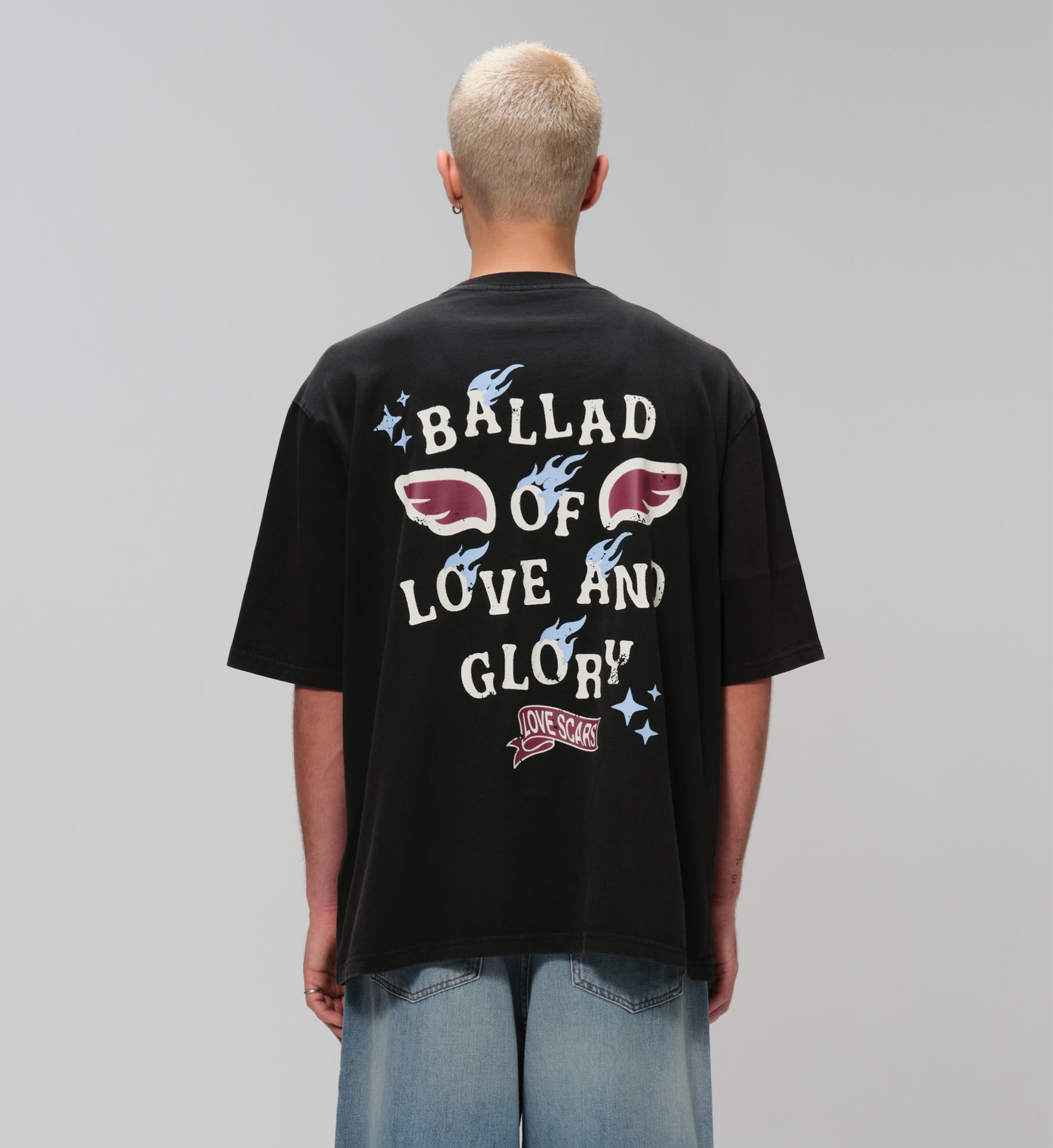 LOVE & GLORY VINTAGE TEE BLACK WASHED