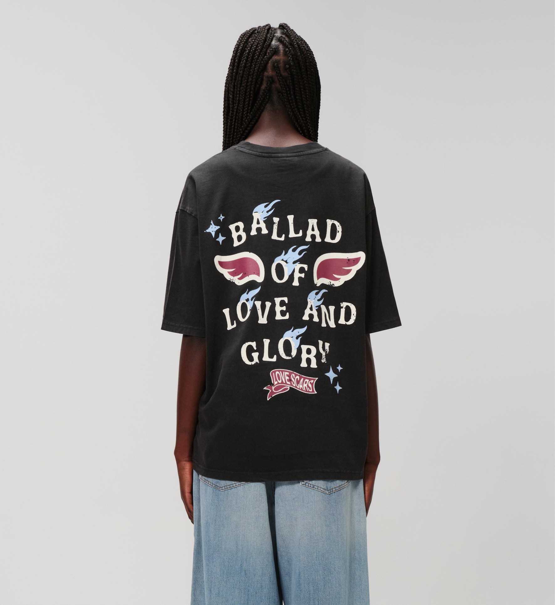 LOVE & GLORY VINTAGE TEE BLACK WASHED