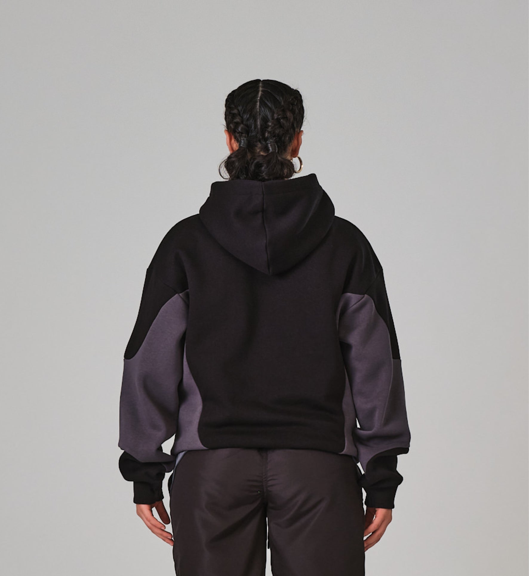 COSMIC PIPING HOODIE BLACK&ANTHRACITE