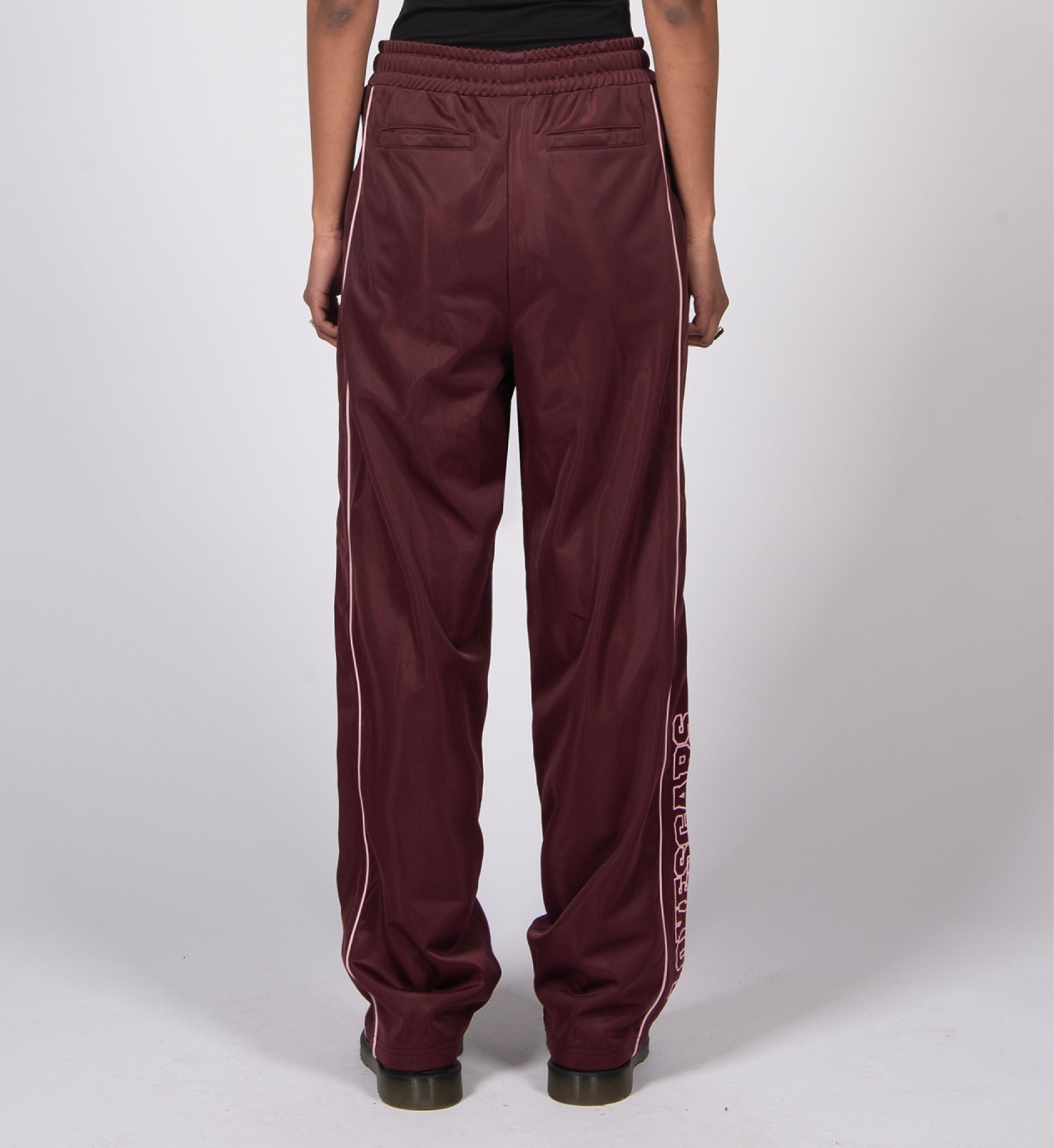 ACADEMY WIDE LEG TRACK PANTS DARK RED