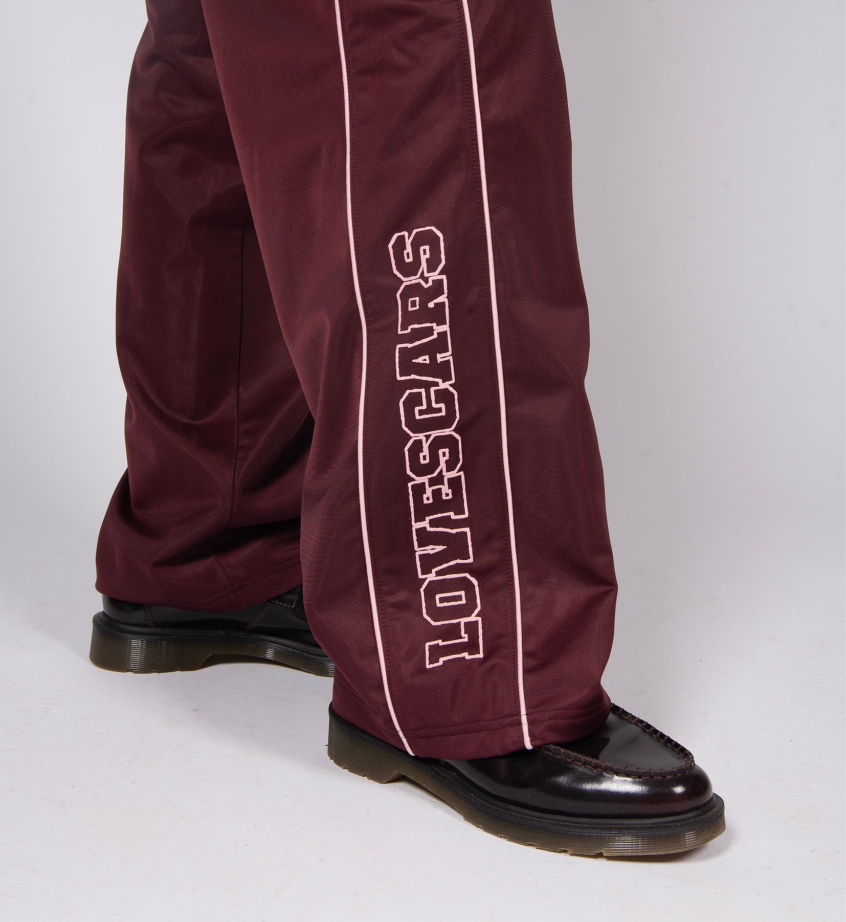 ACADEMY WIDE LEG TRACK PANTS DARK RED