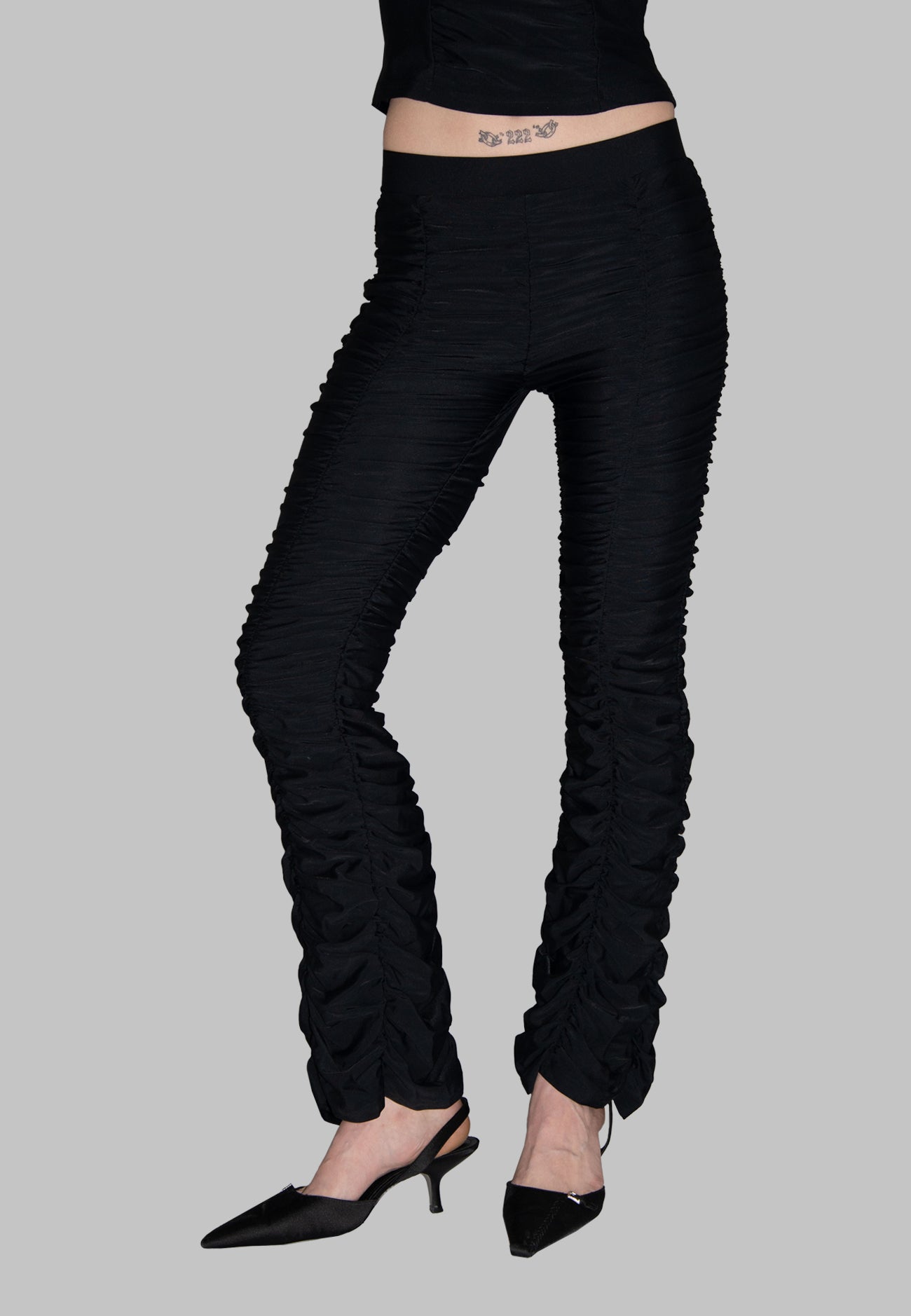 RUFFLED PANTS BLACK