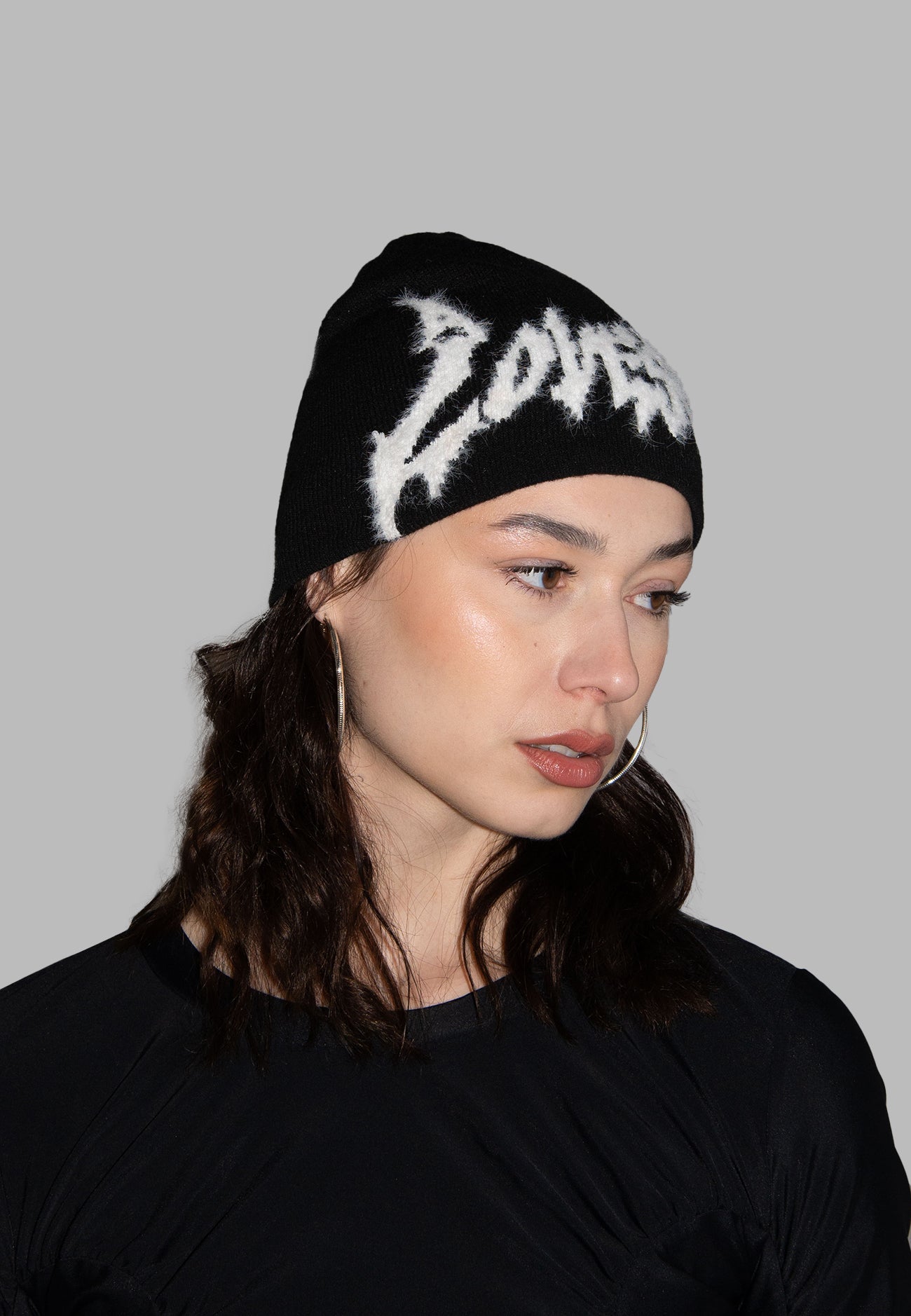 GRUNGE LOGO BEANIE BLACK