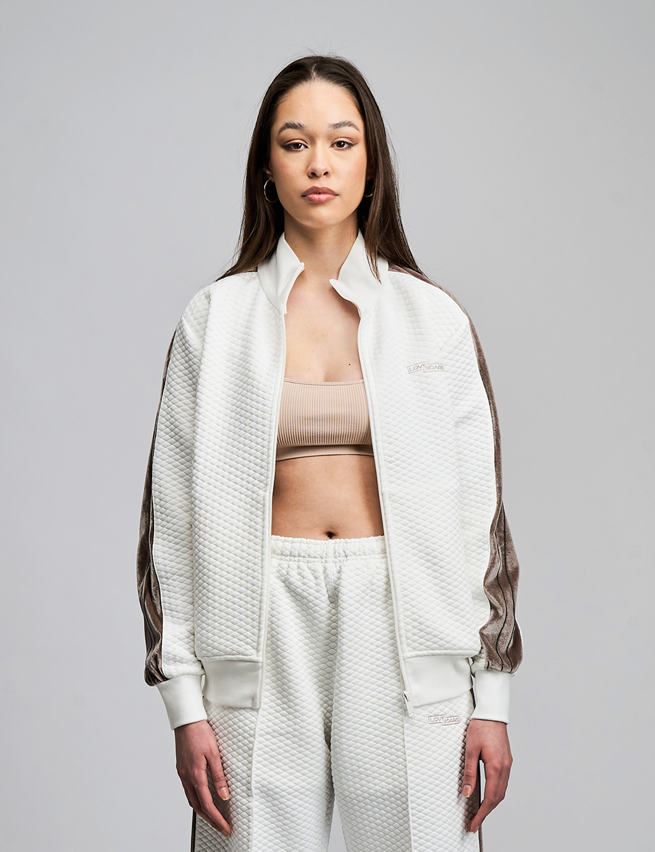 TRACK JACKET WAFFLE SNOW WHITE