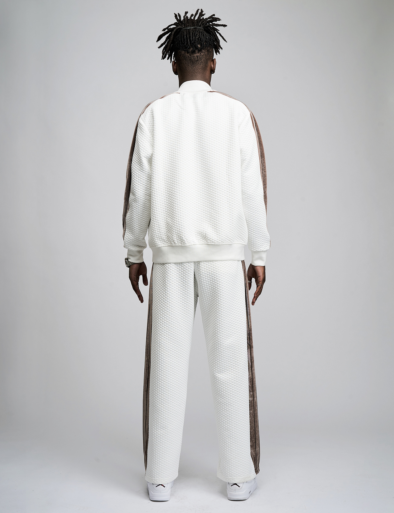 TRACK JACKET WAFFLE SNOW WHITE