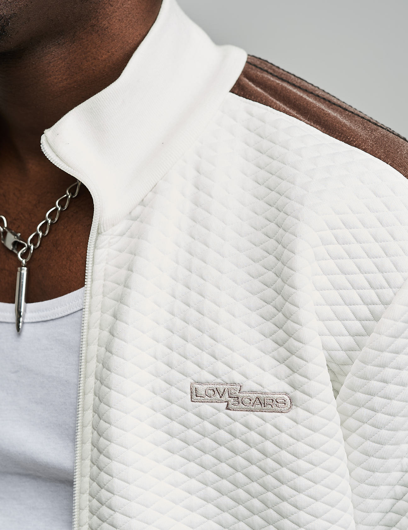 TRACK JACKET WAFFLE SNOW WHITE