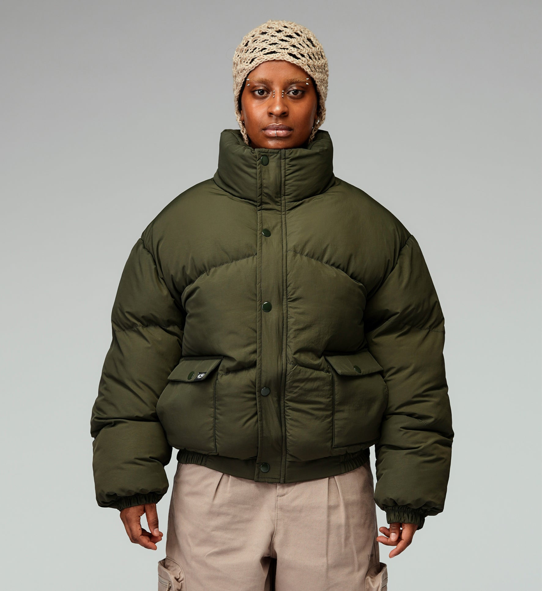 STAR PUFFER JACKET KHAKI