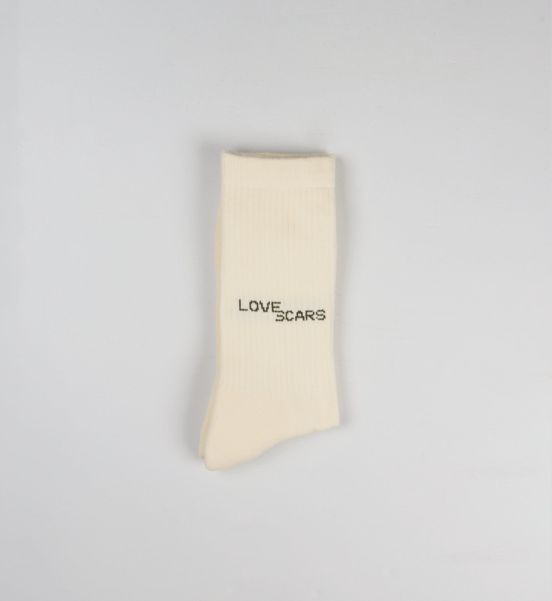 LOGO SOCKS CREME/KHAKI