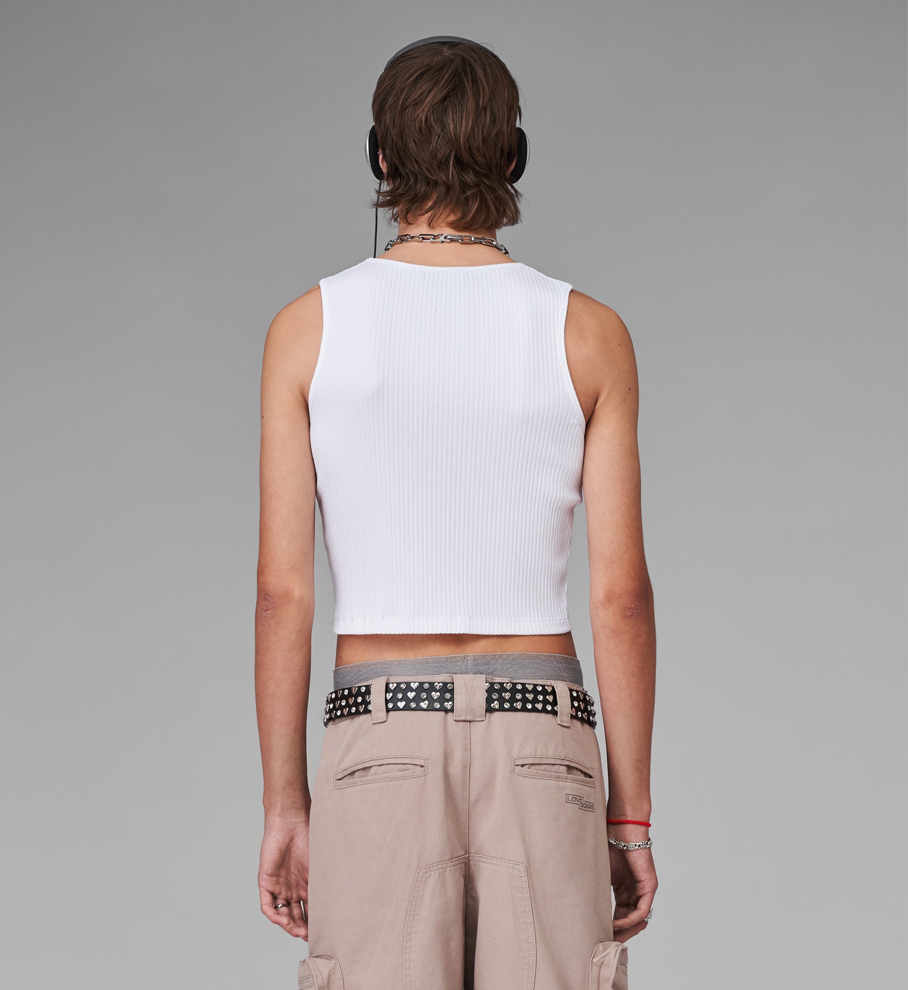 LOGO RIB TANK WHITE