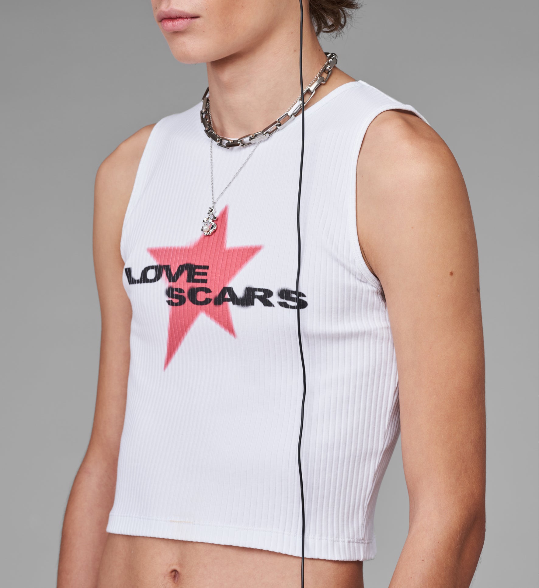 LOGO RIB TANK WHITE