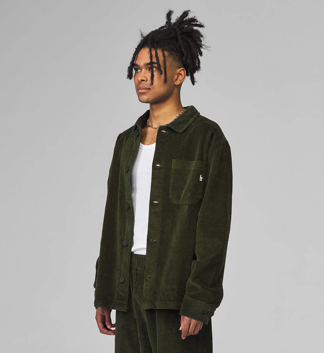 CORD JACKET DARK GREEN